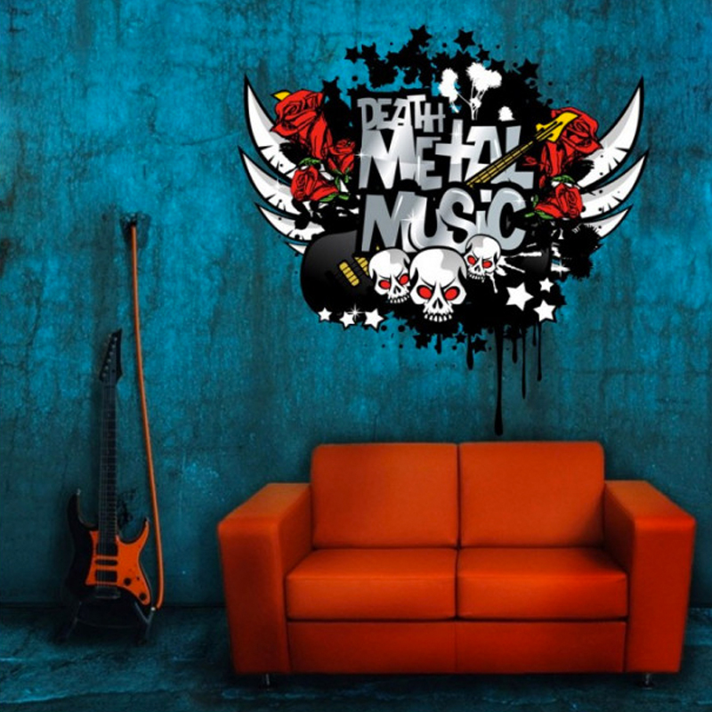 Αυτοκόλλητο τοίχου με Graffiti Death metal music